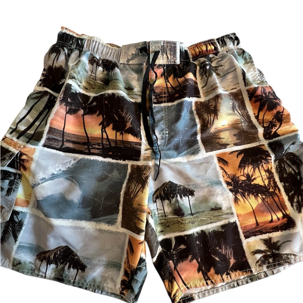 Ron Jon Surf Shop Board Shorts Swim Trunks Men Size XL Palm Tree Print Tropical